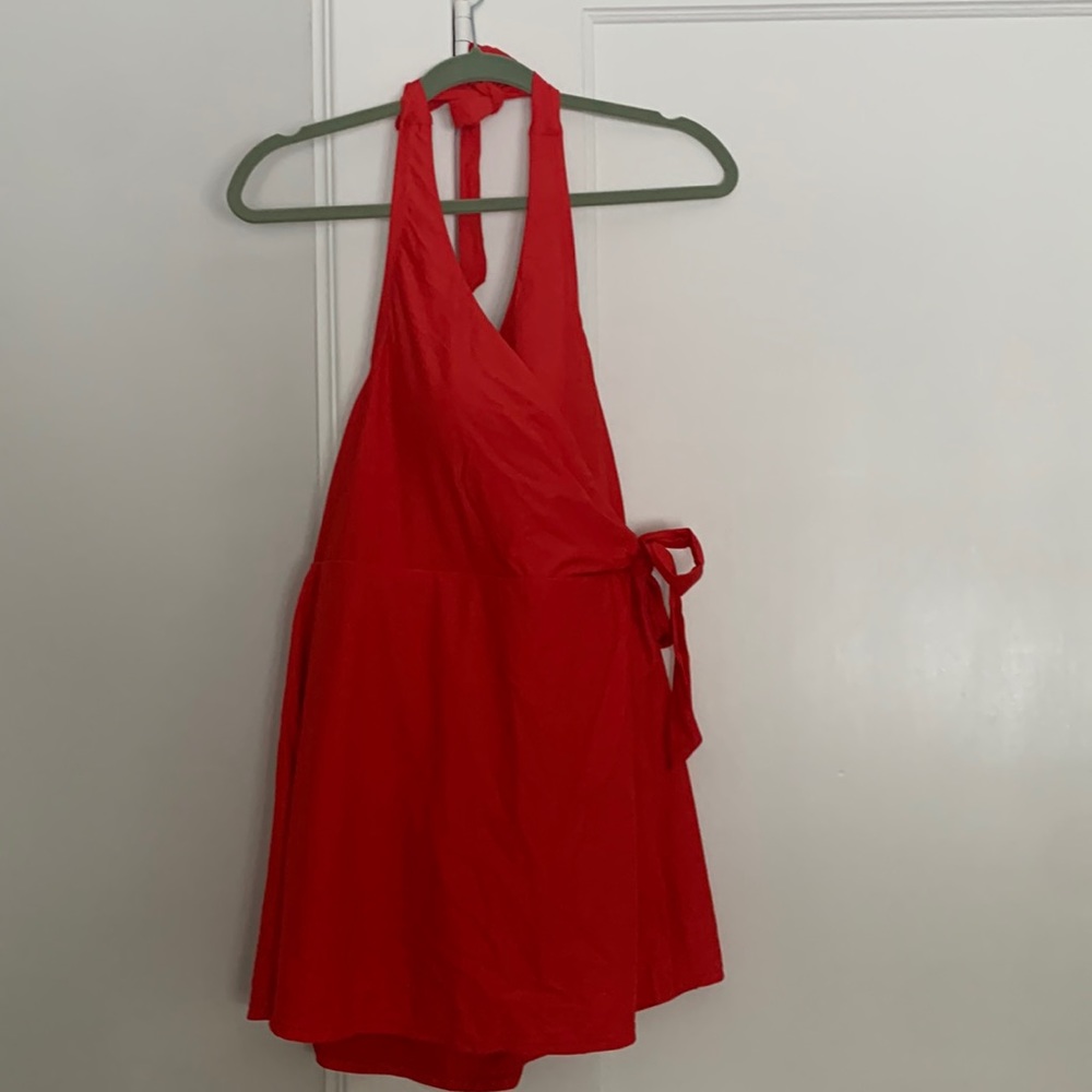 J. Crew 1 Piece Halter Top, Red, Swim Dress 14